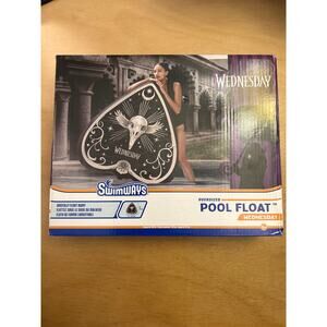 New Swimways Wednesday Addams 💀Oversized Pool Float Black 48”x44” up to 250lbs